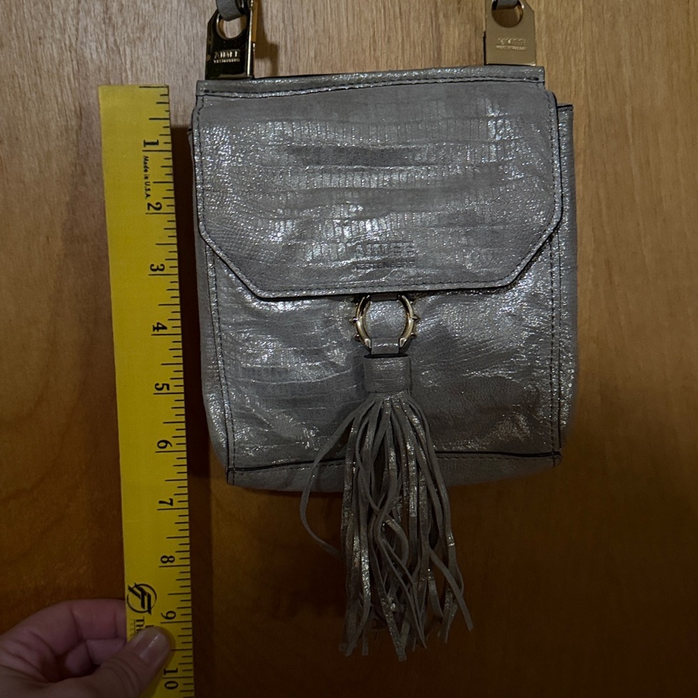 Aimee Kestenberg Metallic Silver Leather Crossbody Bag - Picture 9 of 11